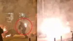video Η στιγμή που μολότοφ πέφτει πάνω σε αστυνομικό
