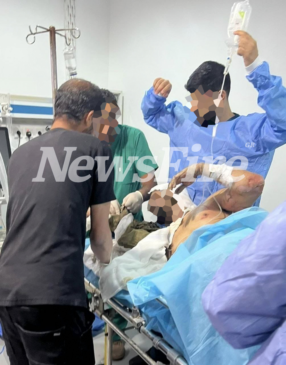 φωτογραφία από τραυματίες που μεταφέρθηκαν στο νοσοκομείο της πόλης Τακνές.