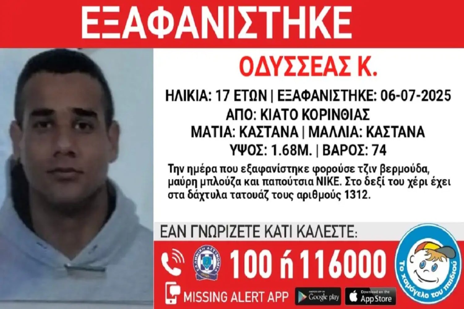 exafanisi kiato xamogelo tou paidiou 2 17 07 2025